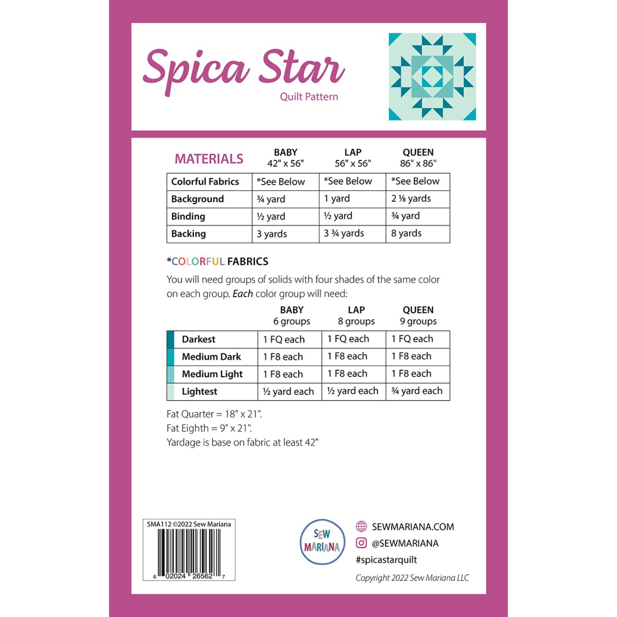 Spica Star Quilt Pattern