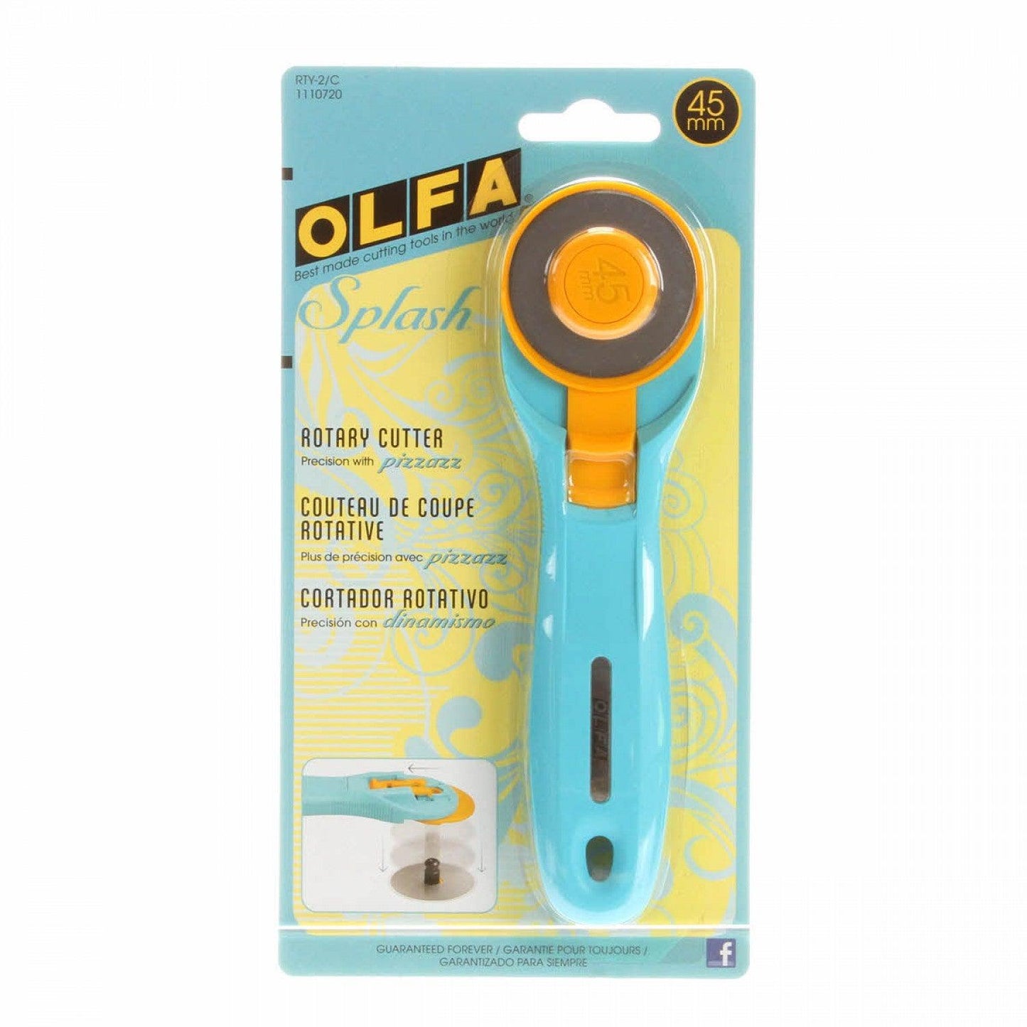 45mm Splash Rotary Cutter in Aqua - Mercury Craft Co.