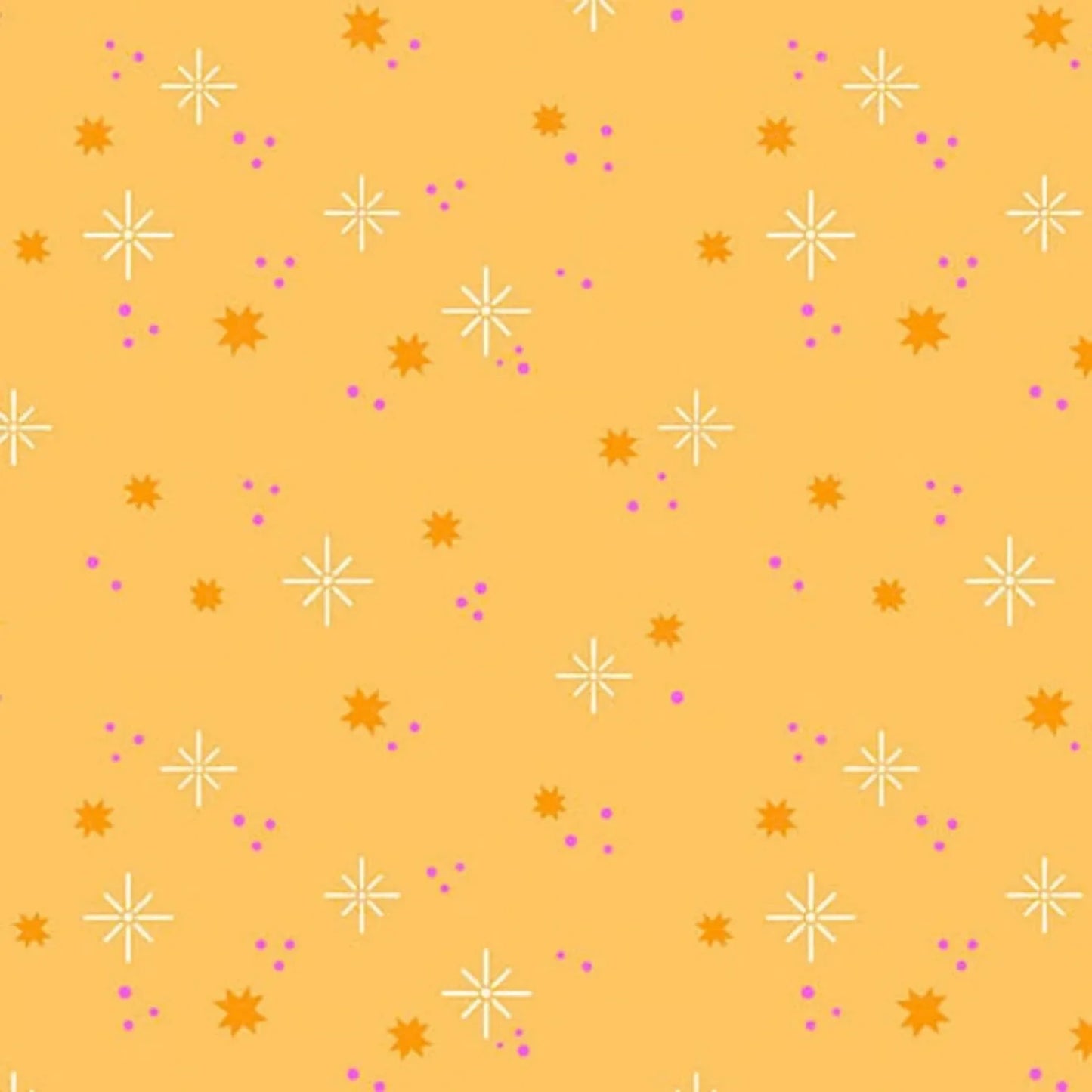 Pattern of stars and dots on a pale orange background