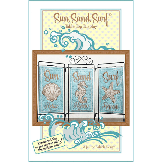 Sun Sand Surf Table Top Embroidery Pattern