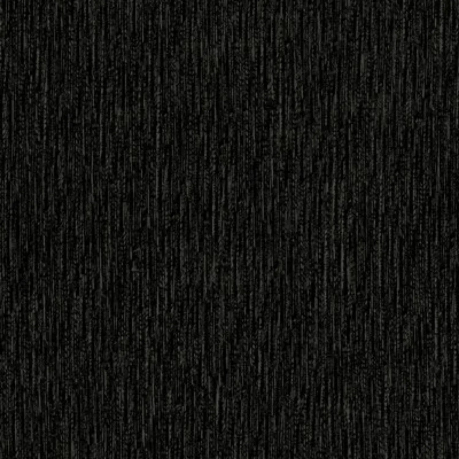 Solid black fabric swatch with a textured pattern