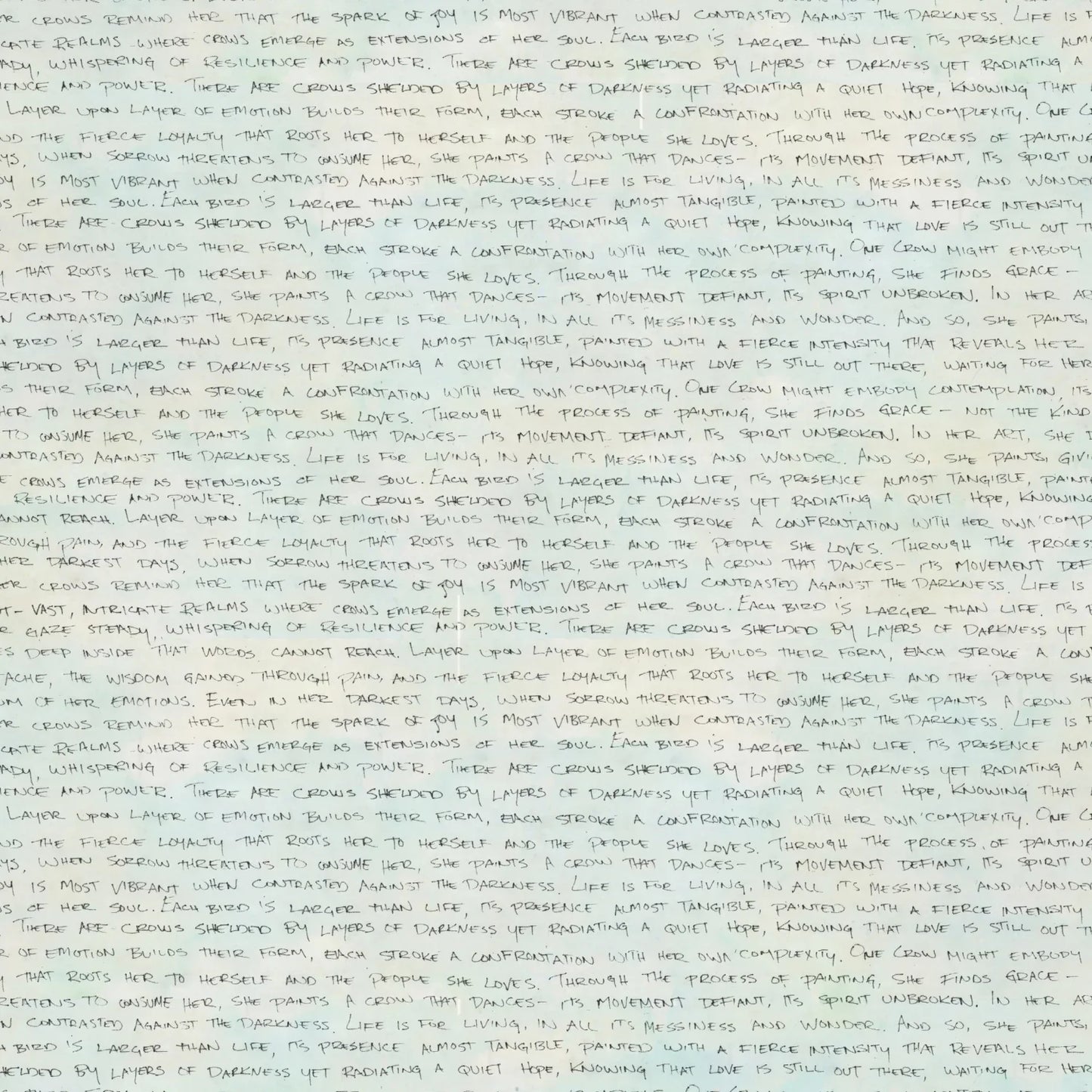 Handwritten text in black ink on a subtly blended white and blue-grey background.