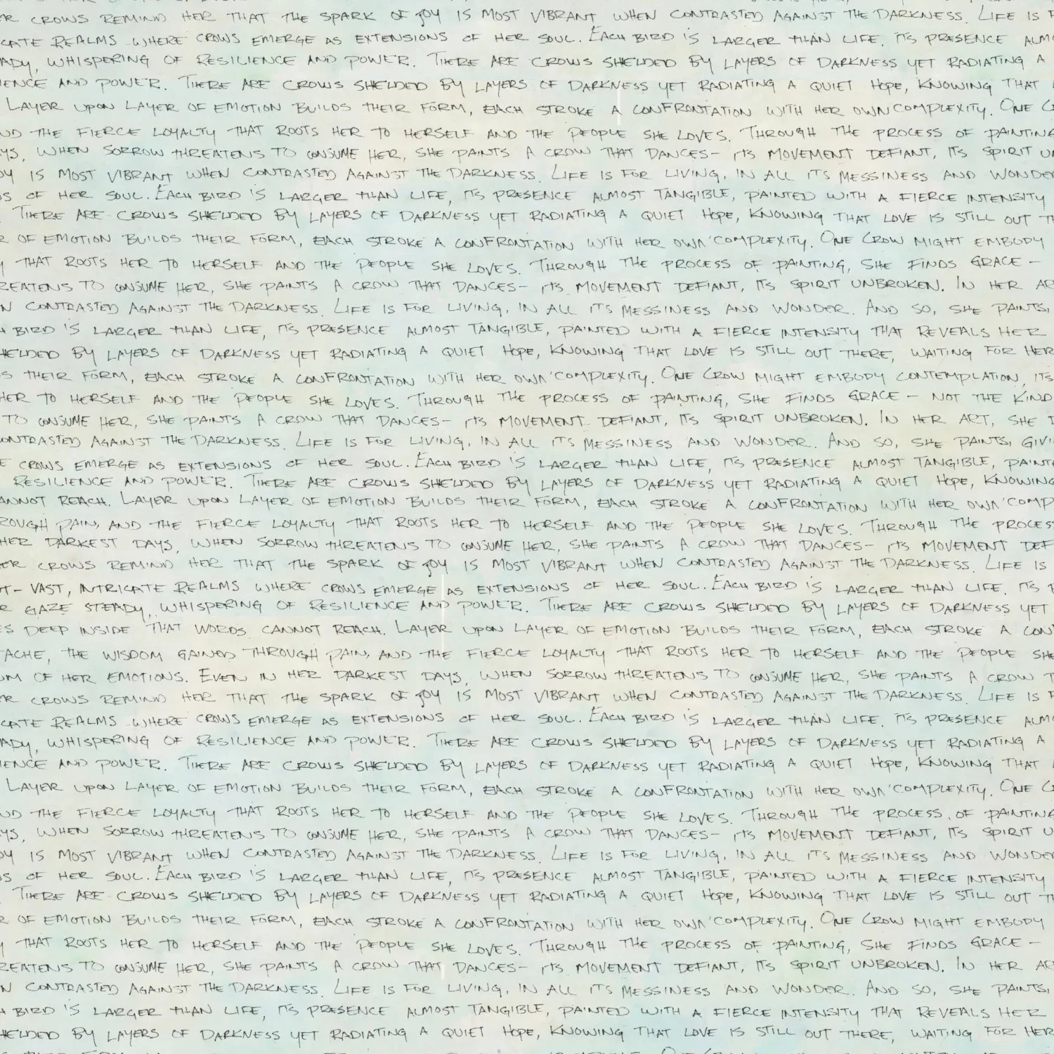 Handwritten text in black ink on a subtly blended white and blue-grey background.