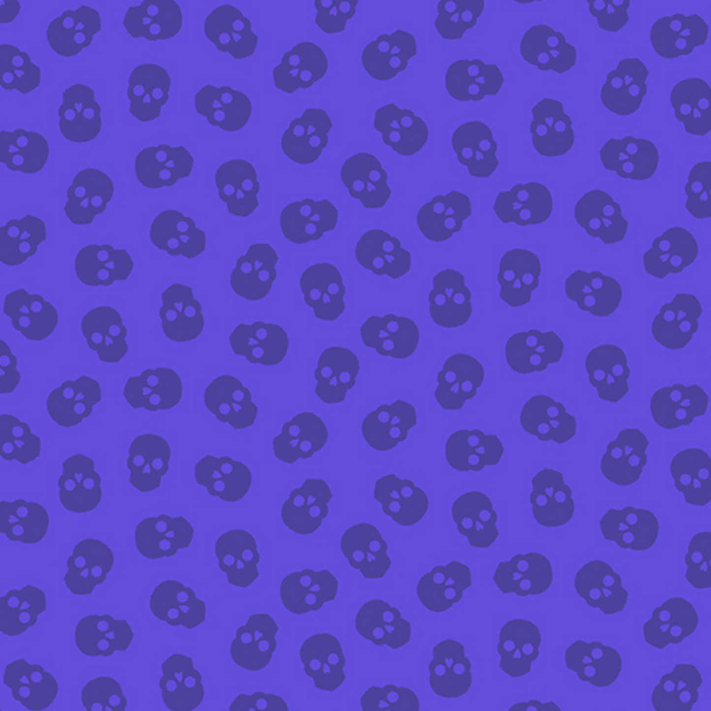 The Watcher Tainted Love in Fig features small dark purple skulls tossed across a violet background.