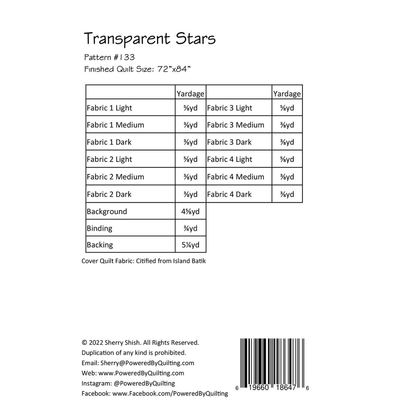 Modèle de courtepointe d’étoiles transparentes