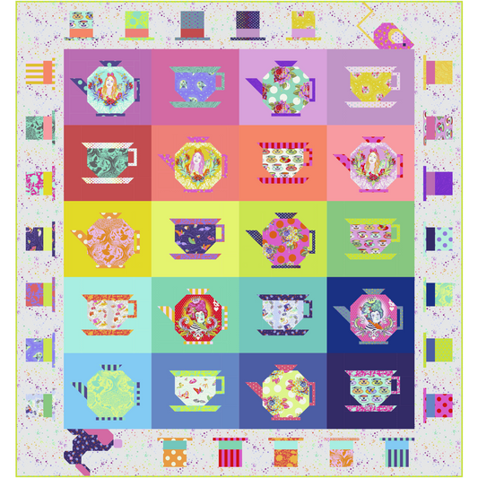 Curiouser & Curiouser Mad Hatter Tea Party Quilt Kit