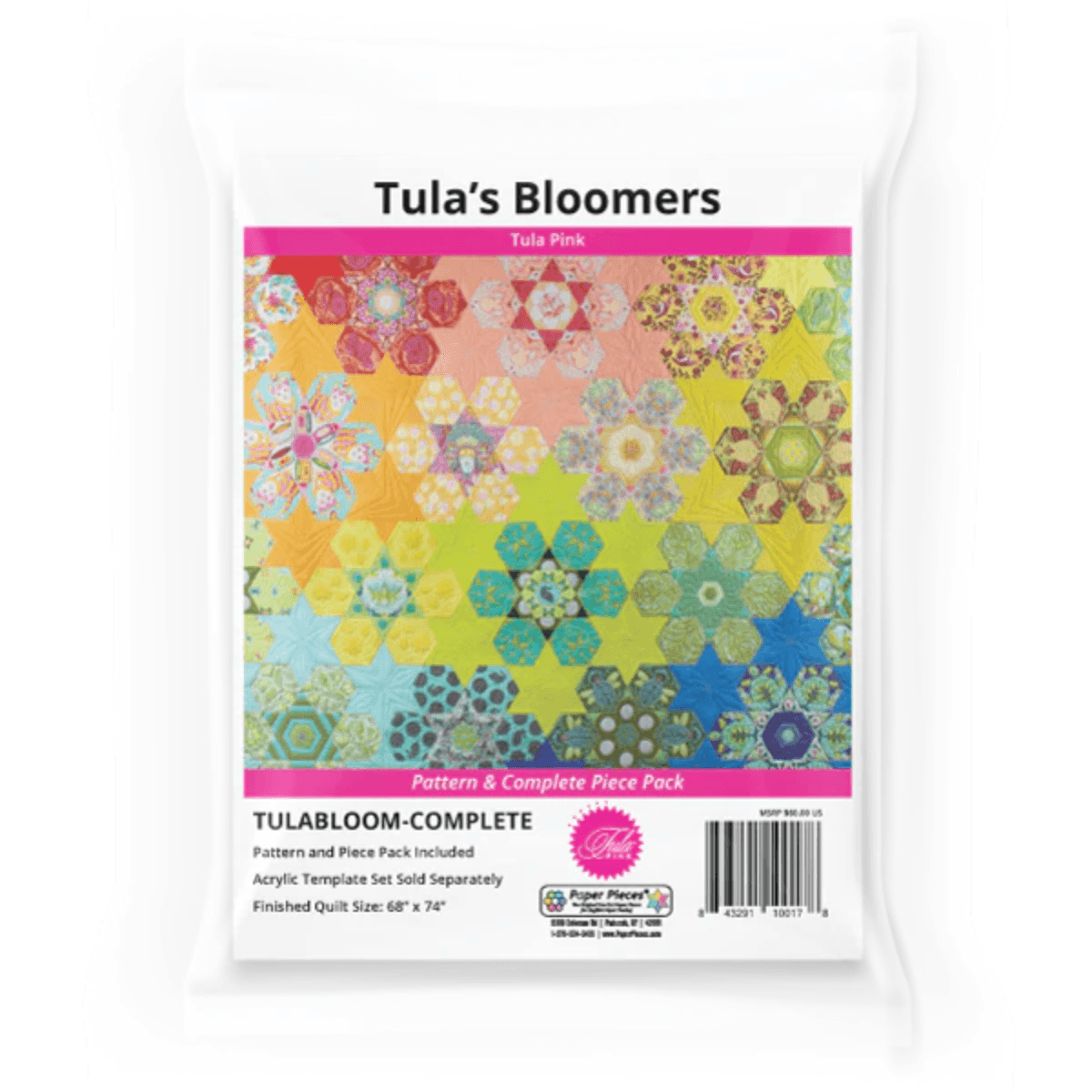 The Tula's Bloomers Quilt Pattern & Complete Paper Piece Pack contains all the paper templates needed to make the Tula's Bloomers Quilt.