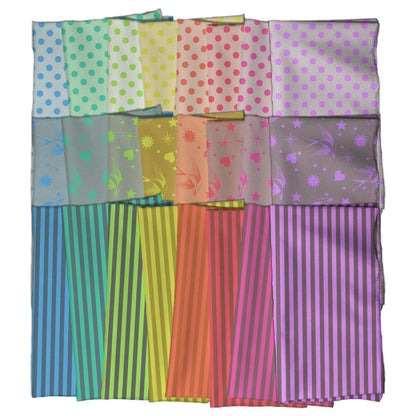 True Colors - Neon Fat Quarter Bundle contains 24 hand-cut fat quarters measuring approximately 18" x 21".