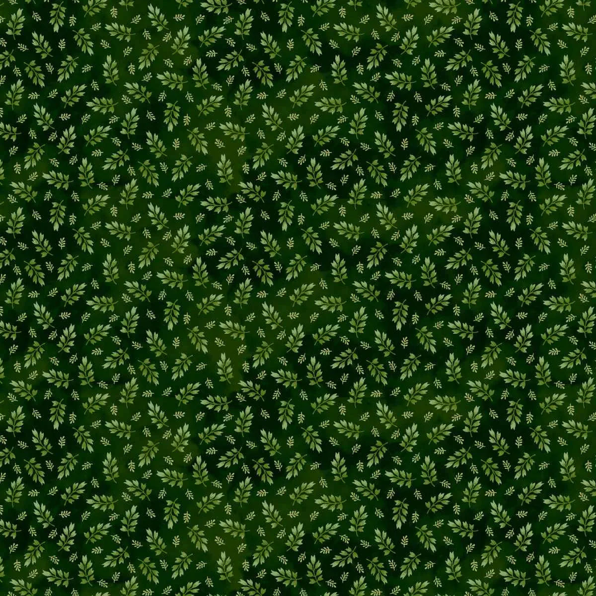 Green fabric with small leaf pattern