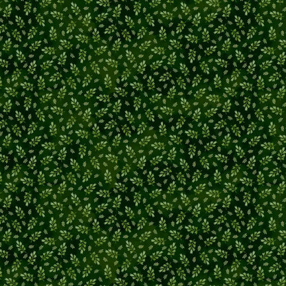 Green fabric with small leaf pattern