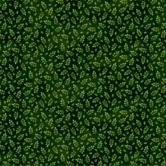 Green fabric with small leaf pattern