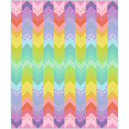 Colorful chevron pattern with pastel colors on a white background