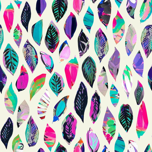 Colorful leaf pattern on a white background