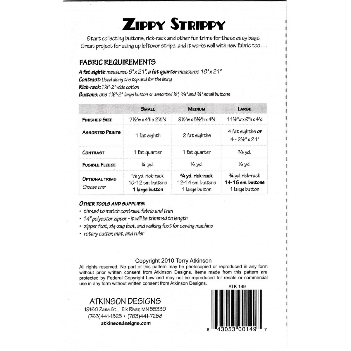 Zippy Strippy Pattern - Mercury Craft Co.