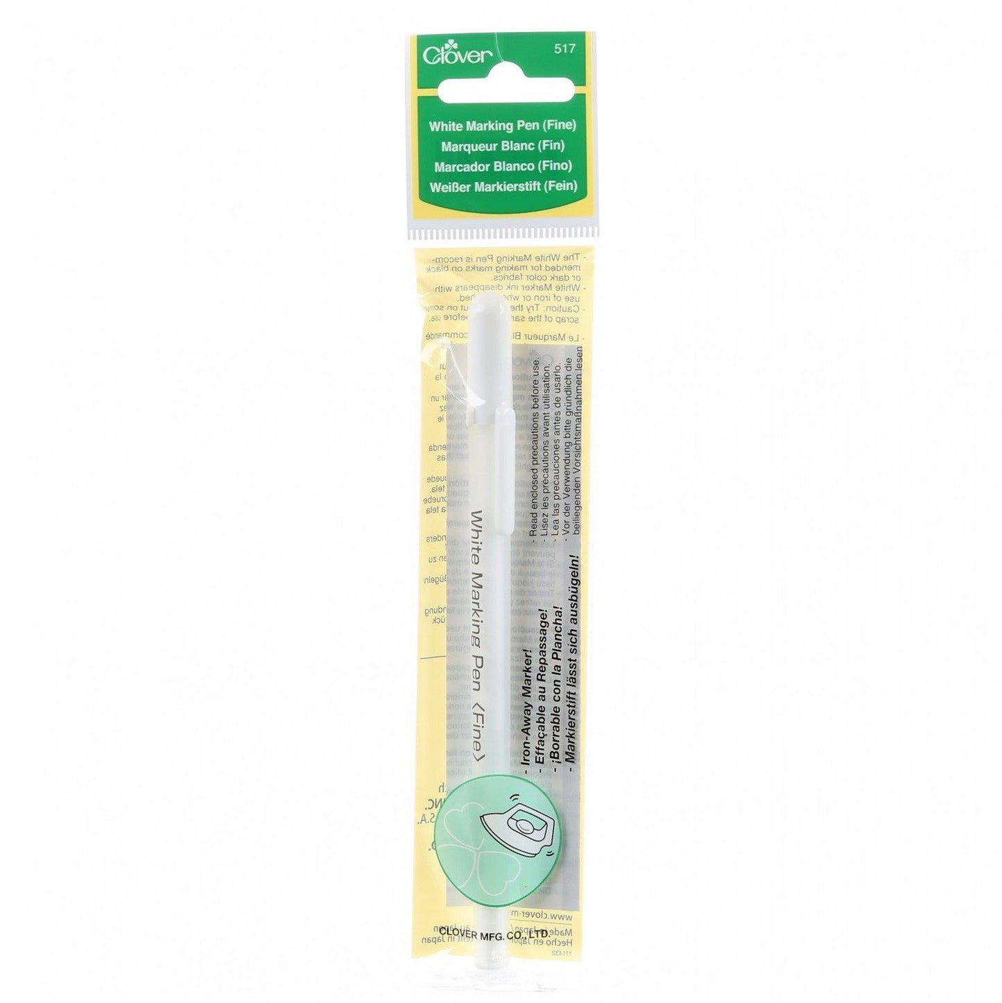 Water Soluble or Iron Off Marking Pen in White