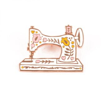 Vintage White Sewing Machine Enamel Pin