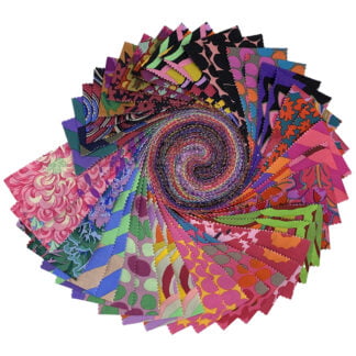 February 2022 Mars Design Roll features lively prints and vibrant colors in warm tones from the Kaffe Fassett Collective. The Design Roll contains 40 2½" strips of fabric with some prints duplicated.