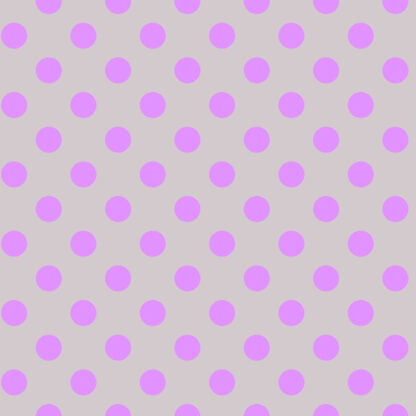 Neon Pom Poms in Mystic features large purple dots on a dusty lavender-grey background.