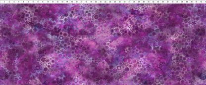 Prism Field in Magenta features delicate wildflower blossoms tossed across a blended purple-pink background.