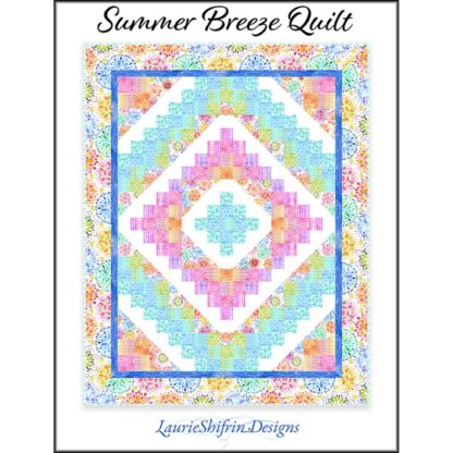 The Summer Breeze Quilt Pattern by Laurie Shifrin Designs is a fresh take on the classic Trip Around the World pattern. This joyful quilt features fabrics from the Summer Breeze collection - a cheerful selection of colorful fabrics that are as refreshing as a cool breeze on a warm summer day.
